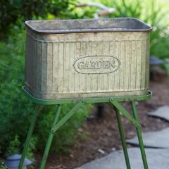 Metal Garden Tub Planter On Stand