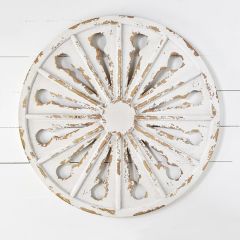 Distressed Wood Round Wall Medallion