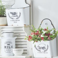Distressed Farmhouse Wall Bin Set of 2