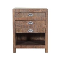 3 Drawer Rustic Farmhouse Side Table