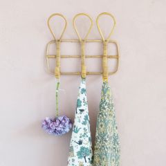 3 Hook Rattan Wall Rack