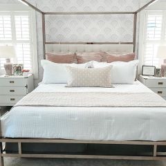 3 Piece Leaf Pattern Pick Stitch Quilt Set