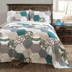 3 Piece Patchwork Pattern Quilt Set Queen