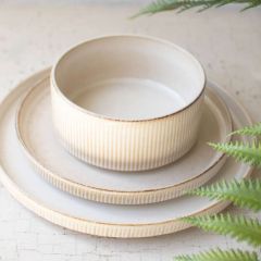 3 Piece Ridged Ceramic Dish Set