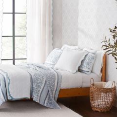 3 Piece Serene Stripes Reversible Quilt Set