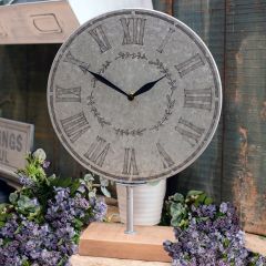 Rustic Round Pedestal Clock