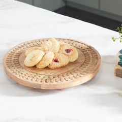 Carved Wood Lazy Susan