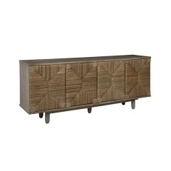 Woven Rush Front Sideboard Cabinet