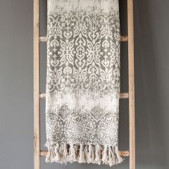 Greyscale Linen Throw Blanket