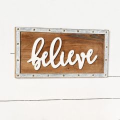 Framed Farmhouse Believe Sign