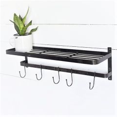 5 Hook Wall Shelf