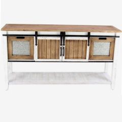 Sliding Door Storage Cabinet Console Table