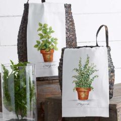Herb Print Hand Towels Set of 4