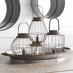 Vintage Style Lantern With Handle Set of 3