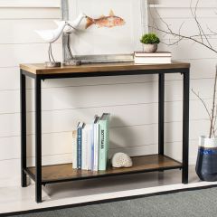 Metal Frame Elm Console Table