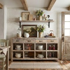 4 Drawer Reclaimed Wood Sideboard Cabinet