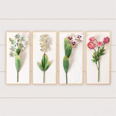 4 Piece 3D Floral Wall Panel Set