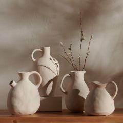 4 Piece Beautifully Beige Ceramic Vase Set