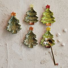4 Piece Heirloom Christmas Tree Stoneware Dish Set