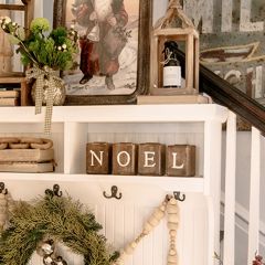4 Piece NOEL Cube Tealight Holder Set