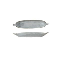 Oval Stoneware Dish With Handles 9 Inch