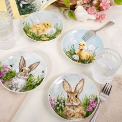 4 Piece Stoneware Easter Plate Set