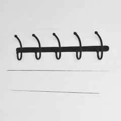 Modern Industrial 5 Hook Wall Rack