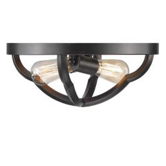 Aged Bronze Flush Mount Light