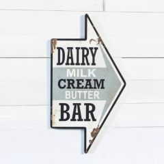 Metal Dairy Bar Arrow Wall Decor