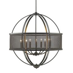 Etruscan Bronze 9 Light Chandelier with shade