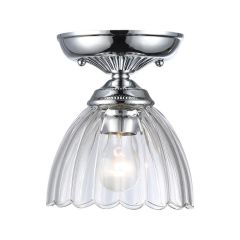 Chrome Semi Flush with Clear Glass