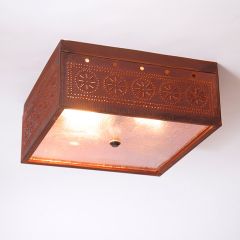 Rustic Square Flush Mount Ceiling Light