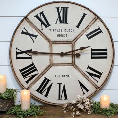 Large Industrial Metal Quartered Clock
