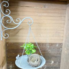 Hanging Tray Planter With Scrollwork Bracket