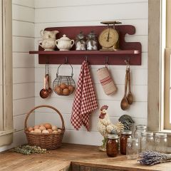 5 Hook Cozy Farmhouse Wall Shelf
