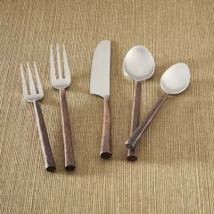 5 Piece Copper Handled Flatware Set