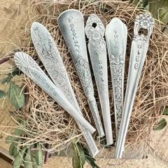5 Piece Vintage Metal Herb Marker Set