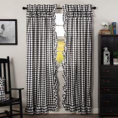 Buffalo Check Ruffled Curtain Panel Set of 2