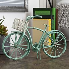 Vintage Inspired Bike With Basket Figurine