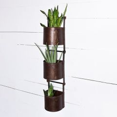 Triple Vertical Metal Wall Planter