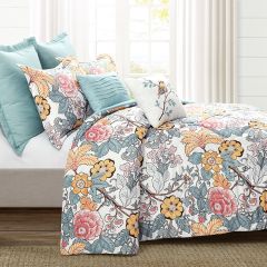 7 Piece Floral Pattern Comforter Set
