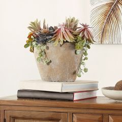 Lush Potted Faux Succulent