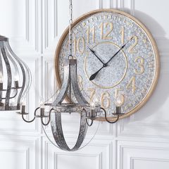 6 Arm Galvanized Farmhouse Chandelier