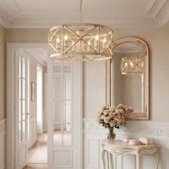 6 Light Antique Ivory Chandelier