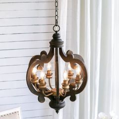 6 Light Distressed Crown Chandelier