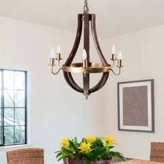 6 Light Traditional Farmhouse Chandelier