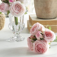6 Stem Pretty Pink Rose Bundle Set of 3