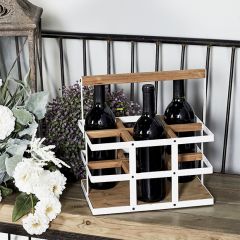 6 Bottle Divided Wine Holder Caddy