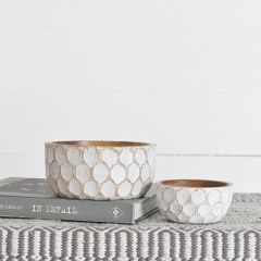 Carved Textured Bowls Set of 2
