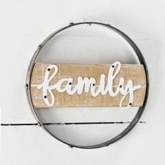 Tin Framed Round Wall Sign